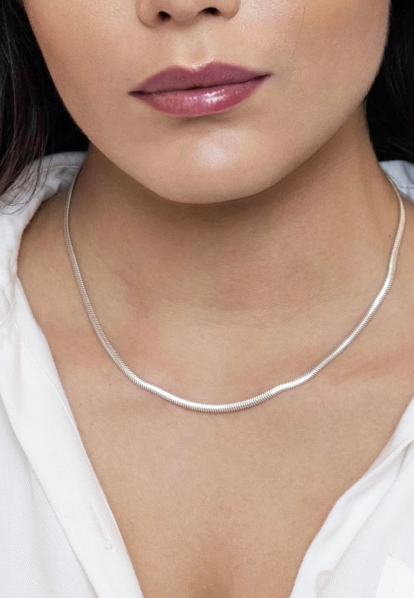 Corrente Malha (Snake) 45cm - 2mm Prata 925