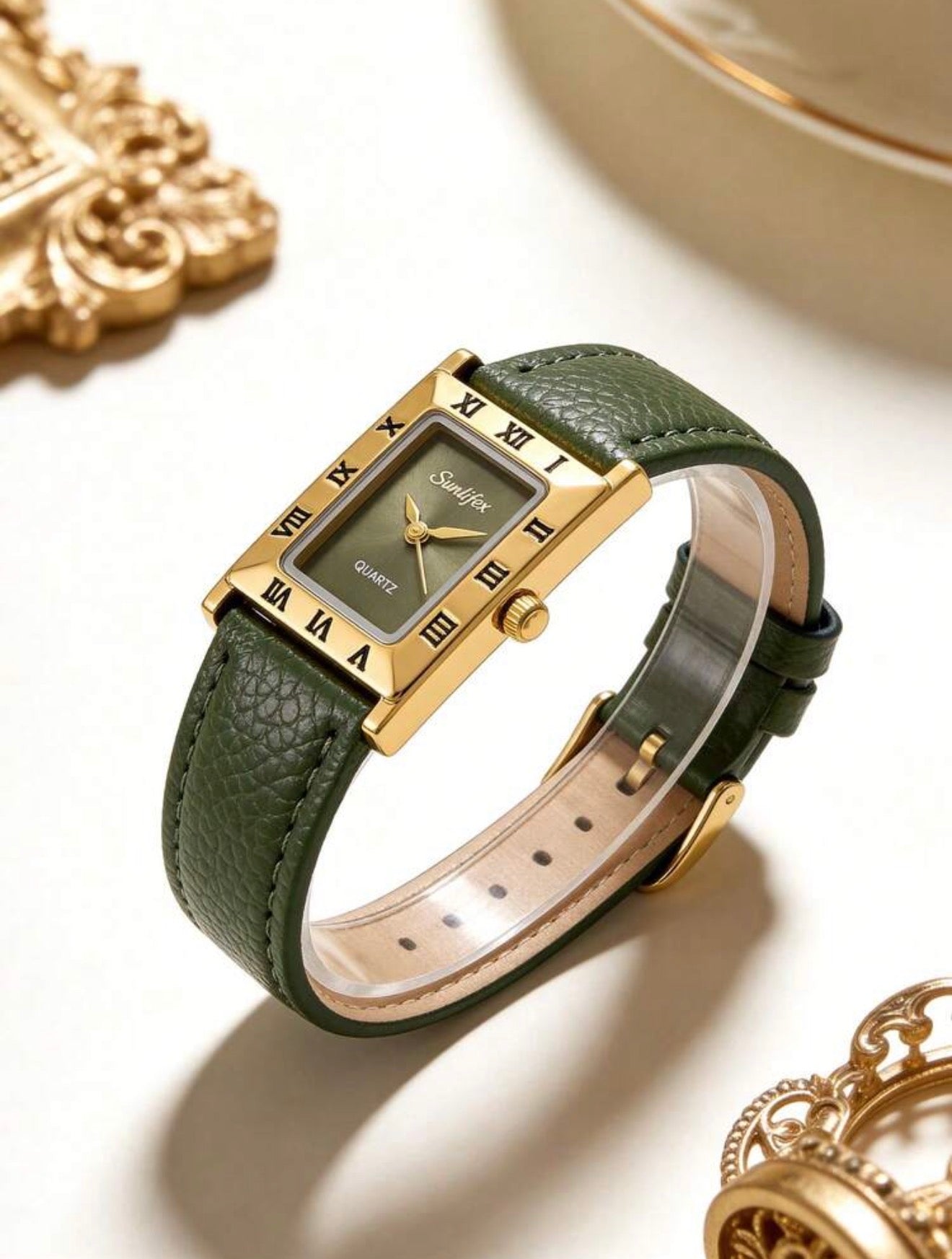 Relógio Vintage Feminino- Verde Militar