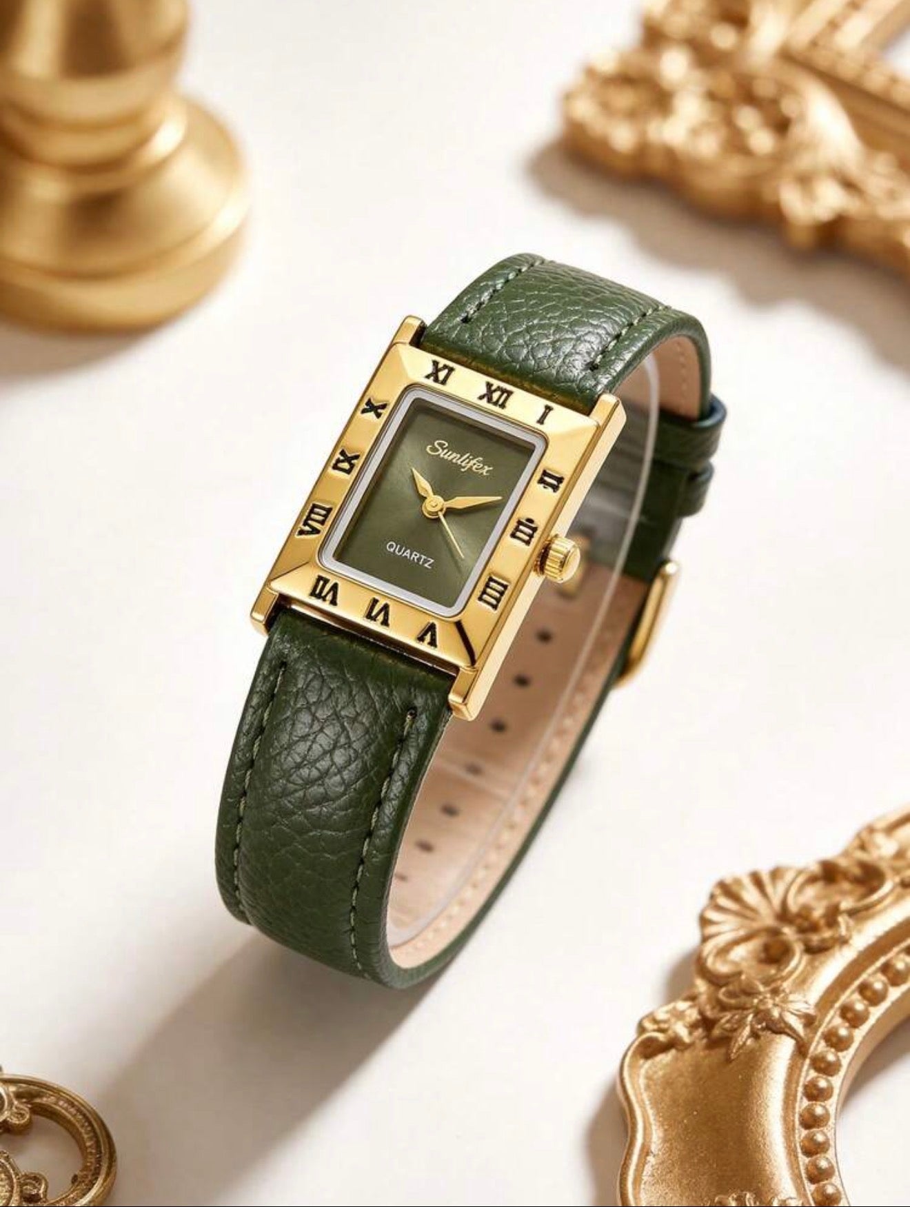 Relógio Vintage Feminino- Verde Militar