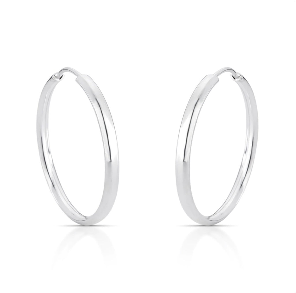 Argola Lisa Fio 2mm Abaulado em Prata 925