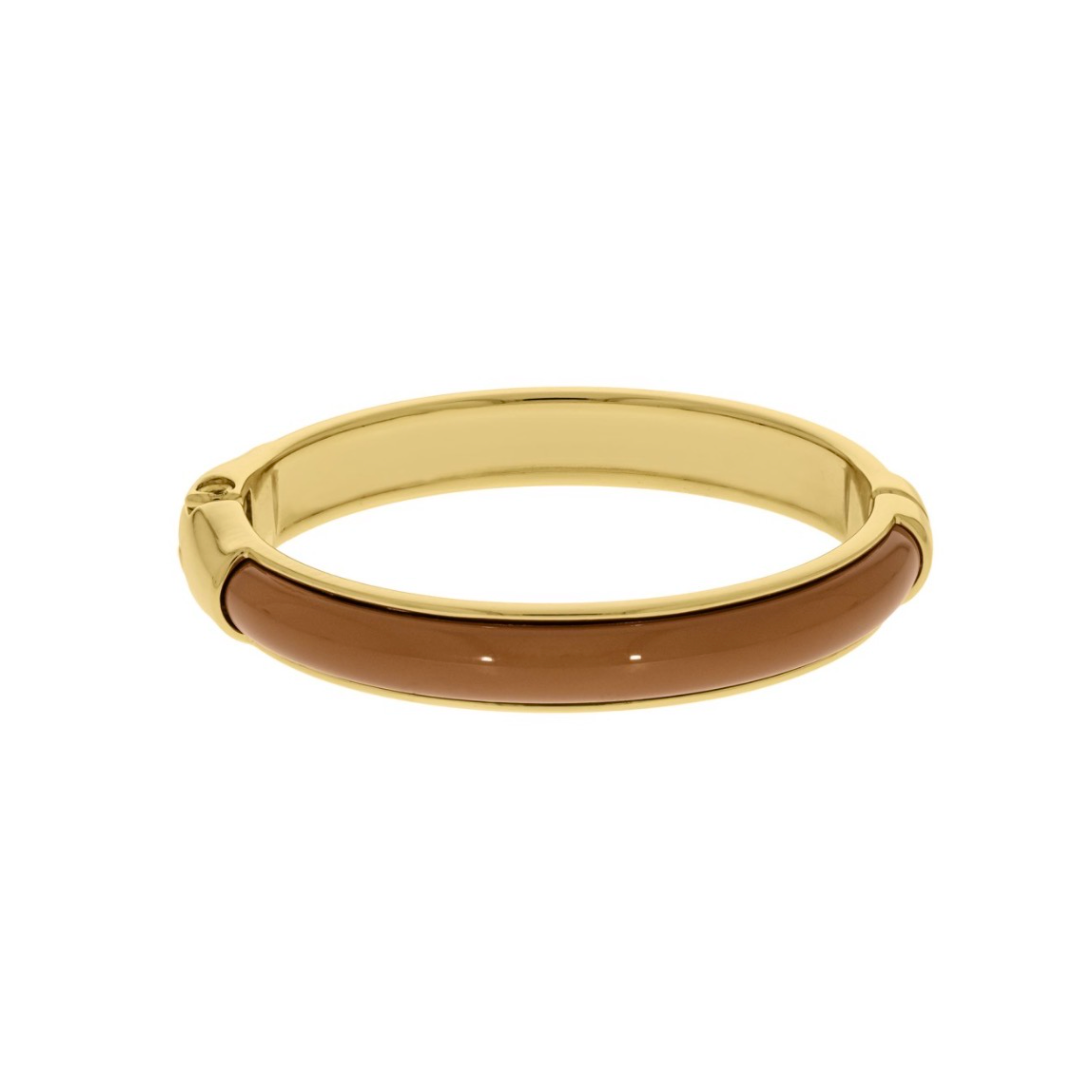 Bracelete Metálico com Acrílico Banhado a Ouro