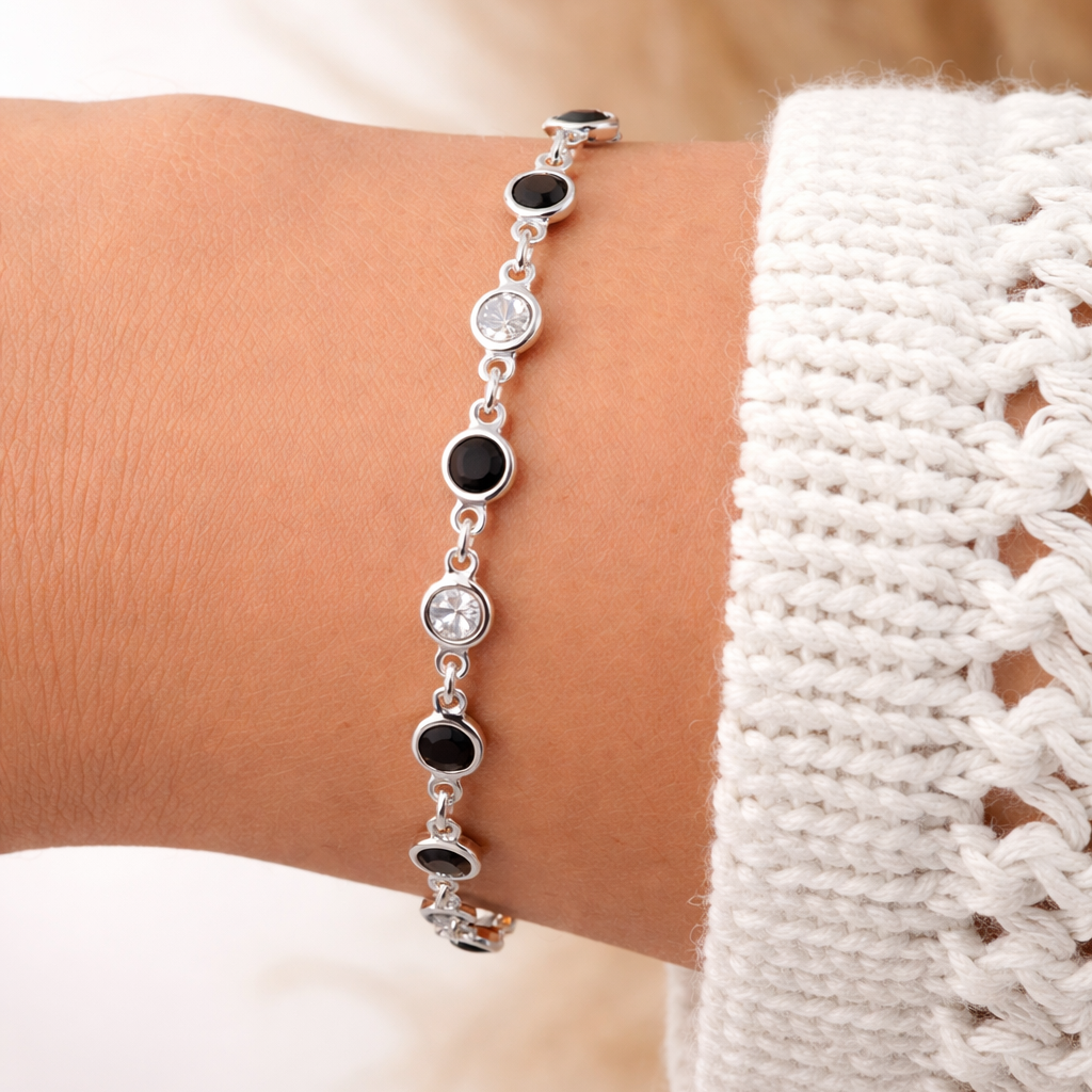 Pulseira em Prata 925 com Zircônias – 19cm