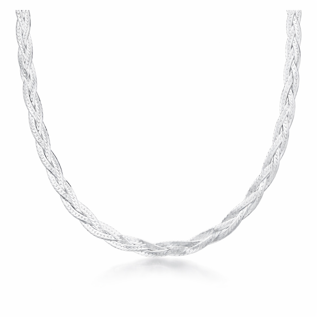 Corrente 3 Fios Trançada em Prata 925