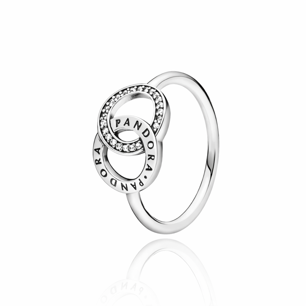 Anel em Prata 925 com Aros Entrelaçados e Zircônias