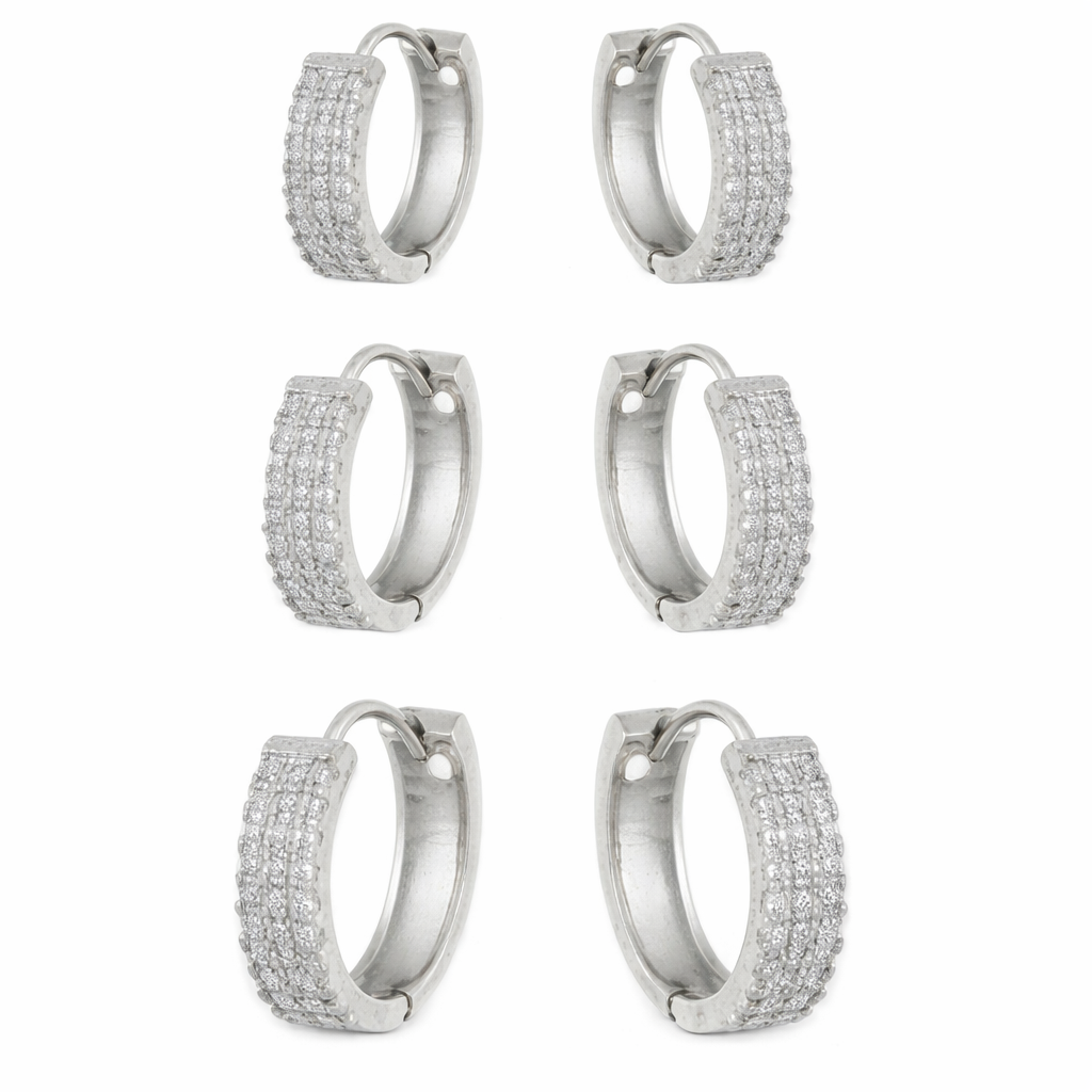 Argola Cravejada G Click com Zircônia