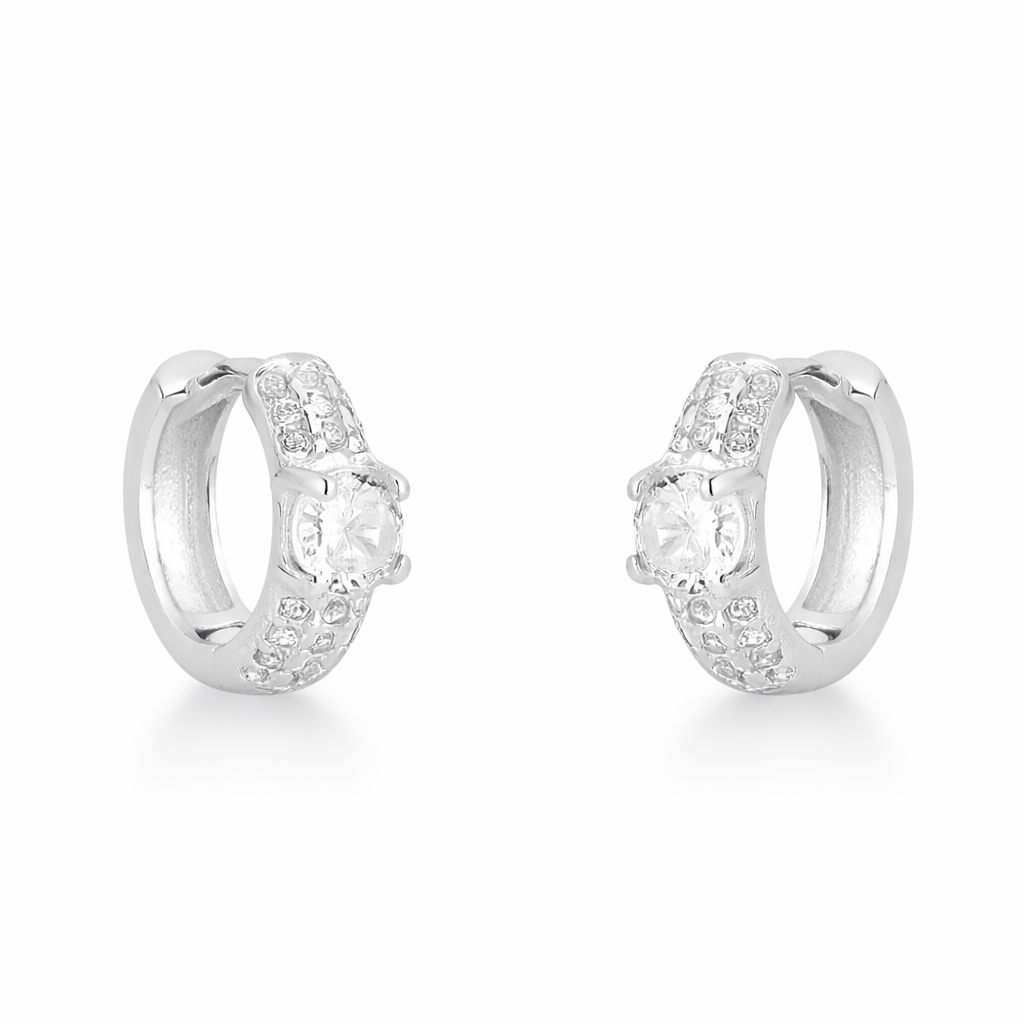 Argola Click Cravejada com Pedras