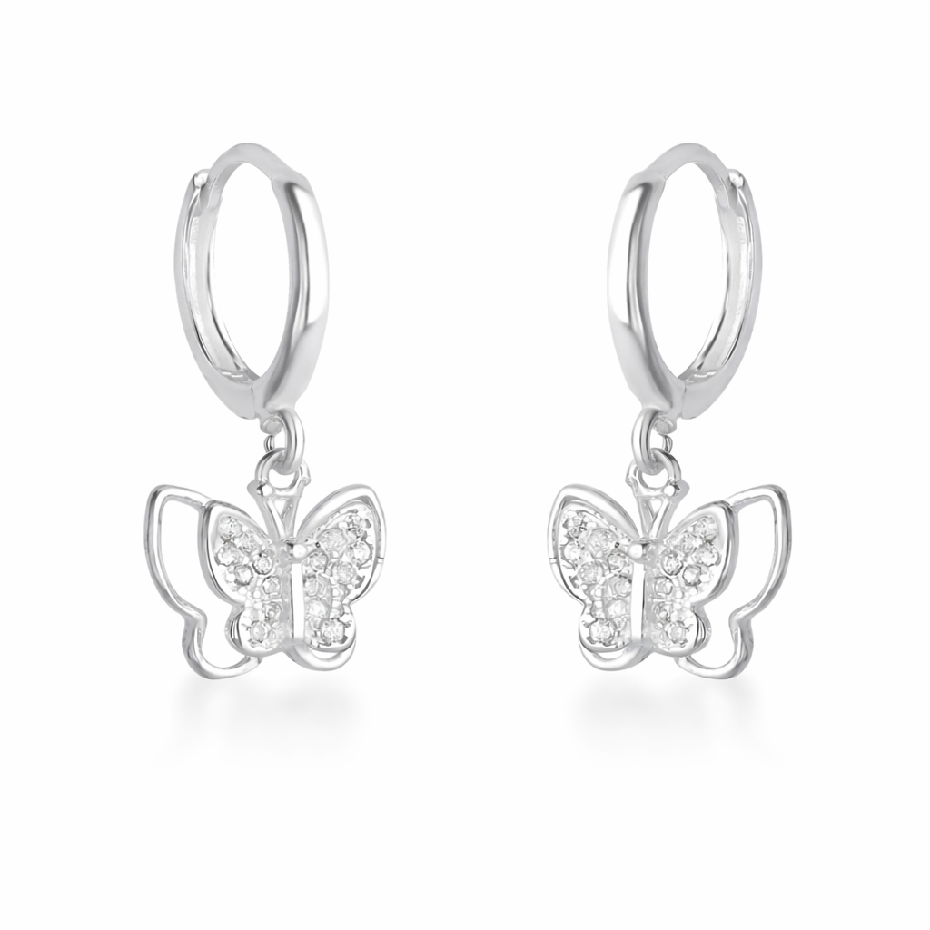 Argola Click Borboleta Dupla Vazada