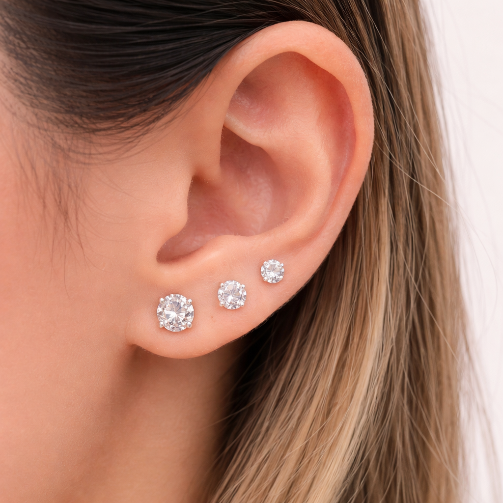 Trio Ponto de Luz com Zircônia Cristal