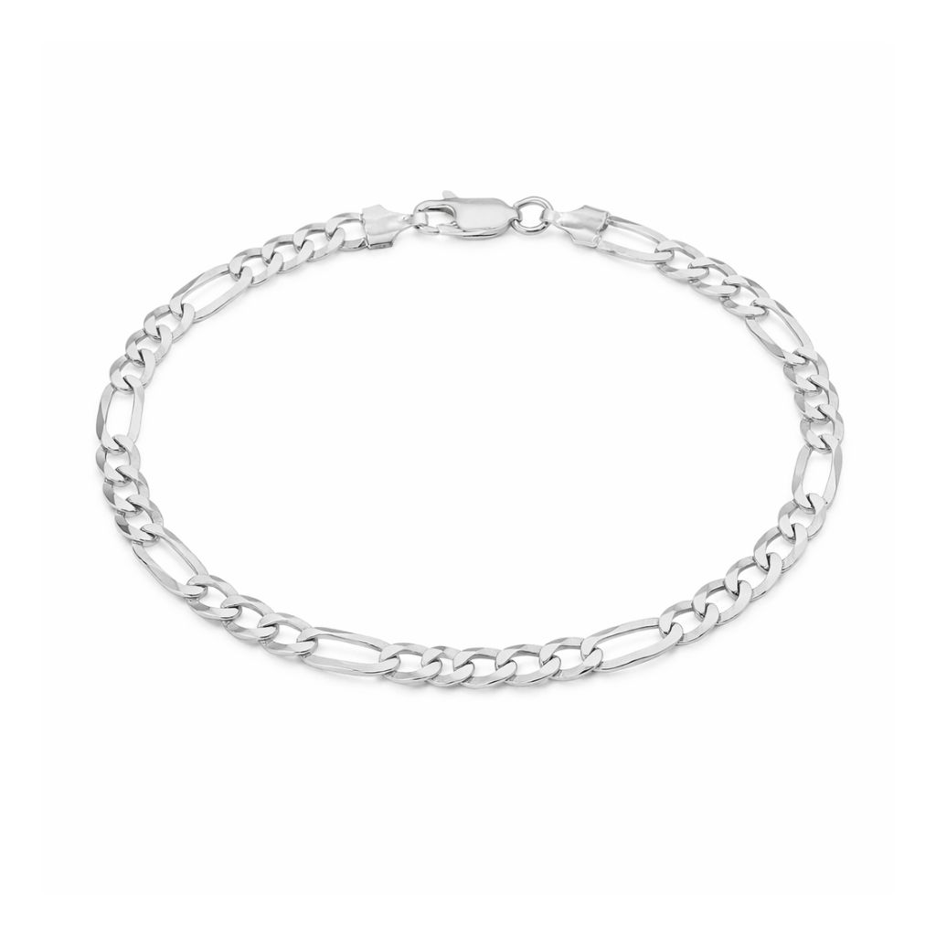 Pulseira Fígaro 4mm em Prata 925