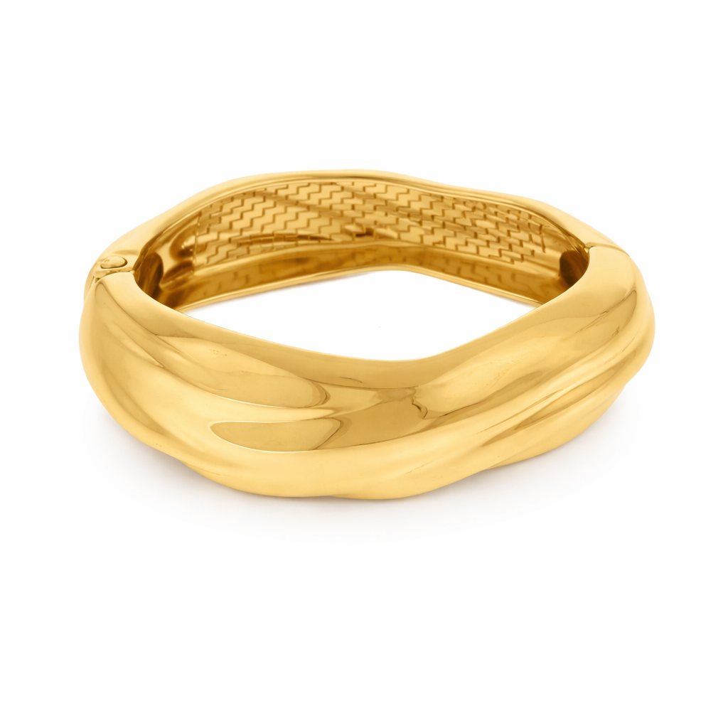 Bracelete Orgânico Dourado GG Banhado a Ouro