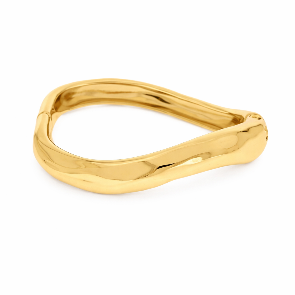 Bracelete Orgânico Dourado PP Banhado a Ouro