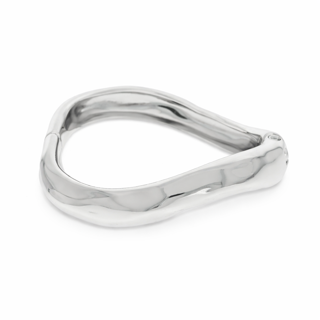 Bracelete Orgânico em Ródio Branco PP