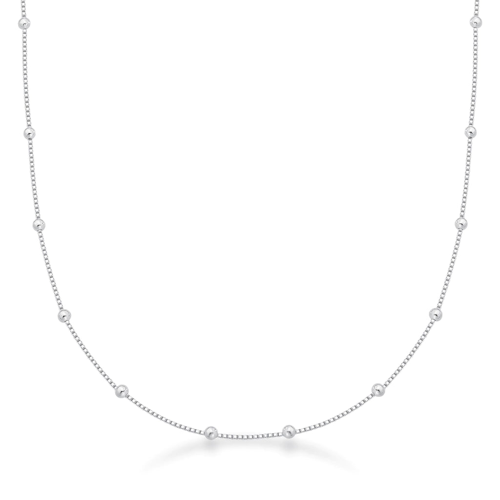 Corrente Veneziana Bolinha- Prata 925